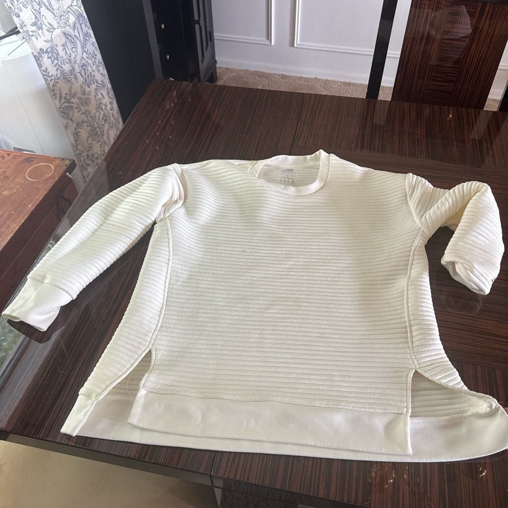 New Balance Women's White Crew Neck Sweater